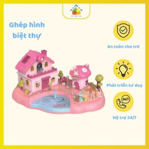 Bộ ghép hình biệt thự cảm ứng thông minh từ tính cao cấp Bé Chơi Vui